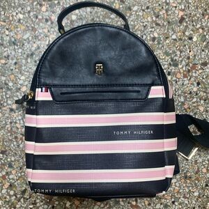 Timmy Hilfiger navy and pink mini backpack purse